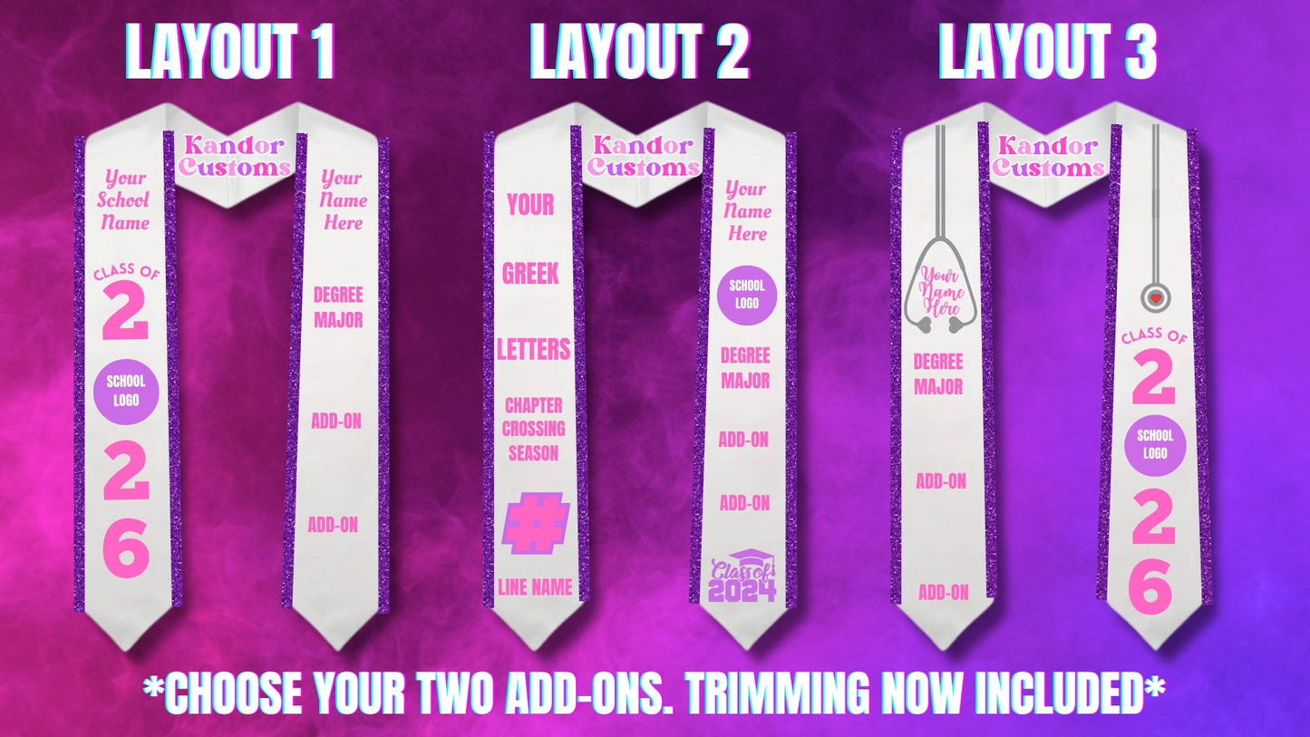 Pre-Designed Graduation Stole