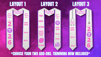 Pre-Designed Graduation Stole